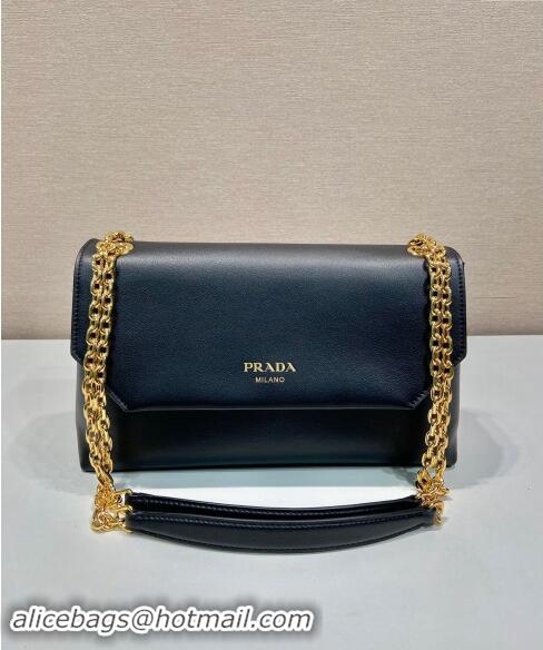 Well Crafted Prada Medium leather shoulder bag 1BD371 Black 2024