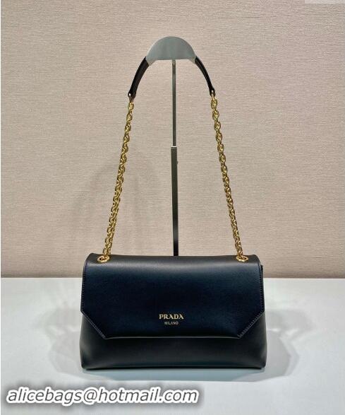 Well Crafted Prada Medium leather shoulder bag 1BD371 Black 2024