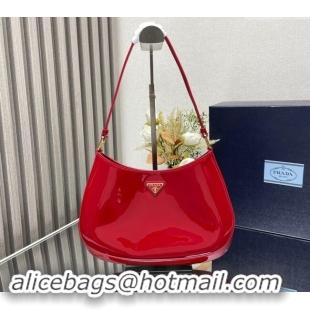 Classic Discount Prada Cleo Patent Leather Hobo Bag 1BC499 Red 2024