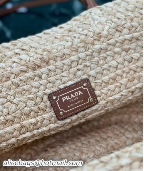 Promotional Prada Raffia Straw Basket Bag 1BG470 Beige/Brown 2024