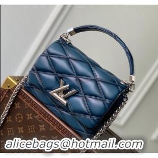 Top Grade Louis Vuitton GO-14 PM Bag in Denim Blue Lambskin Leather M12434 2024