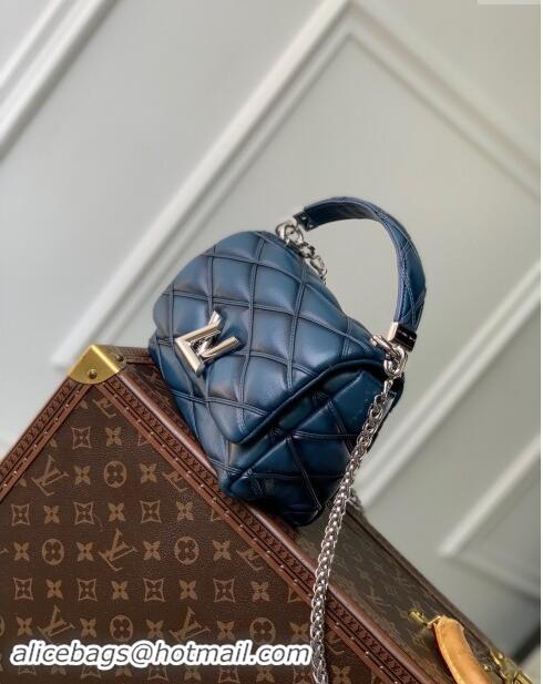 Top Grade Louis Vuitton GO-14 PM Bag in Denim Blue Lambskin Leather M12434 2024