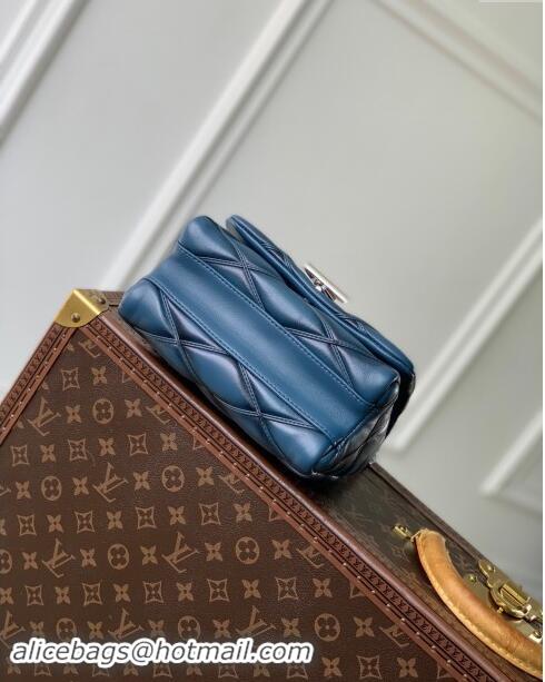 Top Grade Louis Vuitton GO-14 PM Bag in Denim Blue Lambskin Leather M12434 2024