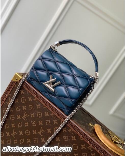 Top Grade Louis Vuitton GO-14 PM Bag in Denim Blue Lambskin Leather M12434 2024