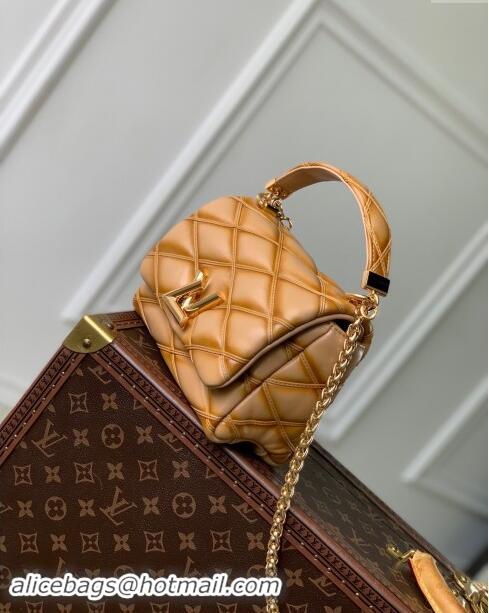 Top Grade Louis Vuitton GO-14 PM Bag in Sand Lambskin Leather M12332 2024