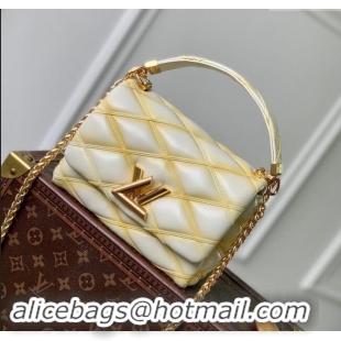 Well Crafted Louis Vuitton GO-14 PM Bag in White Lambskin Leather M12338 2024