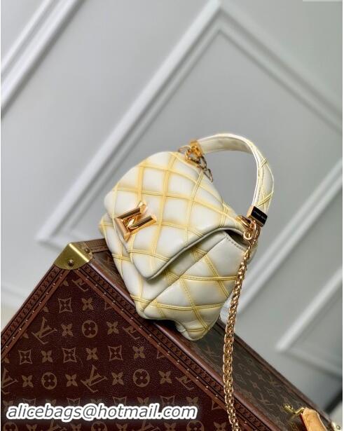 Well Crafted Louis Vuitton GO-14 PM Bag in White Lambskin Leather M12338 2024