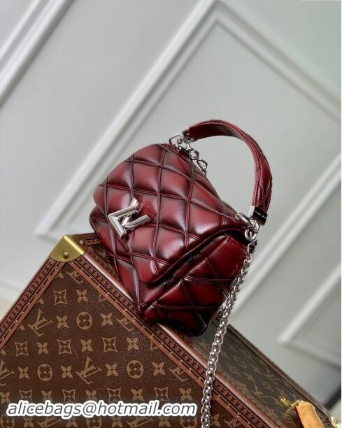 Spot Bulk Louis Vuitton GO-14 PM Bag in Bordeaux Lambskin Leather M12567 2024