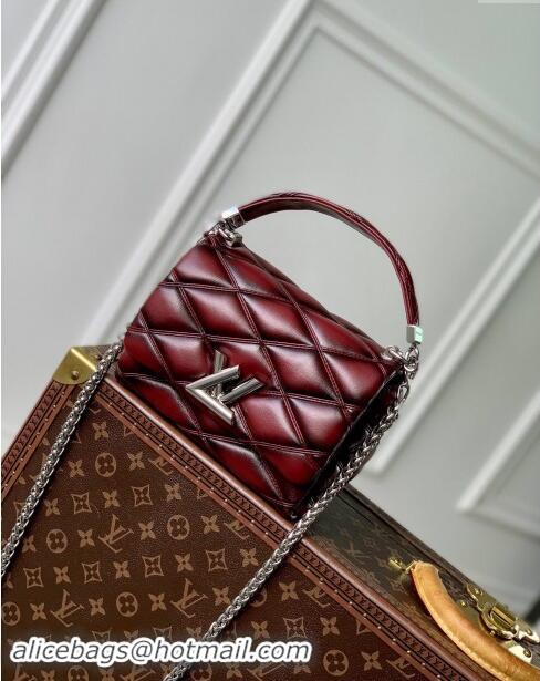 Spot Bulk Louis Vuitton GO-14 PM Bag in Bordeaux Lambskin Leather M12567 2024