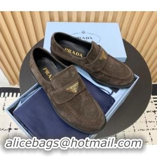 Unique Style Prada Suede loafers Grey 1011096