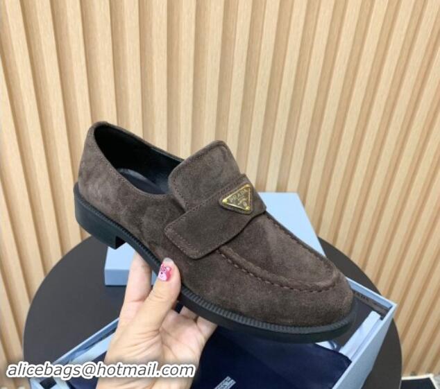 Unique Style Prada Suede loafers Grey 1011096