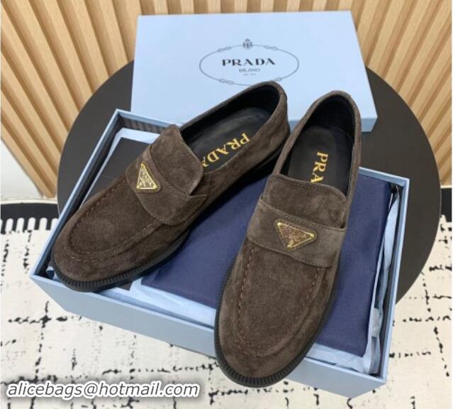 Unique Style Prada Suede loafers Grey 1011096