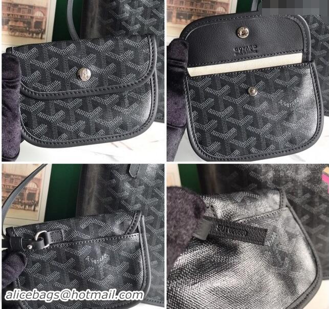 Best Price Goyard Anjou Mini Tote bag with Y Print 020660 Dark Black 2024