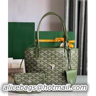 Low Cost Goyard Anjou Mini Tote bag with Y Print 020660 Avocado Green 2024