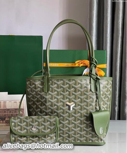 Low Cost Goyard Anjou Mini Tote bag with Y Print 020660 Avocado Green 2024