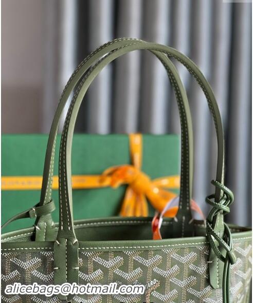 Low Cost Goyard Anjou Mini Tote bag with Y Print 020660 Avocado Green 2024