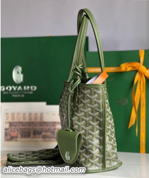 Low Cost Goyard Anjou Mini Tote bag with Y Print 020660 Avocado Green 2024