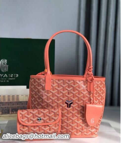 Cheapest Goyard Anjou Mini Tote bag with Y Print 020660 Coral Pink 2024