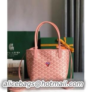 Market Sells Goyard Anjou Mini Tote bag with Y Print 020660 Powder Pink 2024