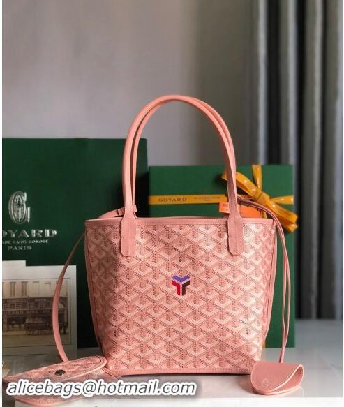 Market Sells Goyard Anjou Mini Tote bag with Y Print 020660 Powder Pink 2024