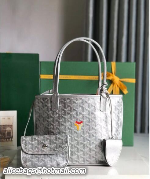 Top Design Goyard Anjou Mini Tote bag with Y Print 020660 Space Silver 2024