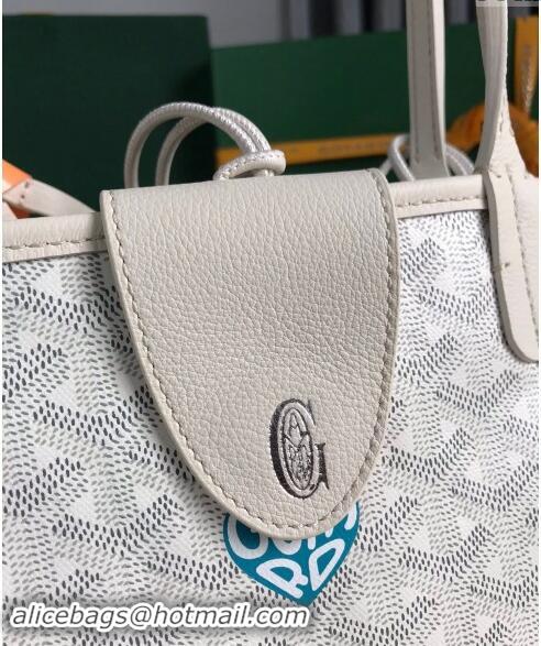 Well Crafted Goyard Anjou Mini Tote bag with Heart Print 020660 White/Blue 2024