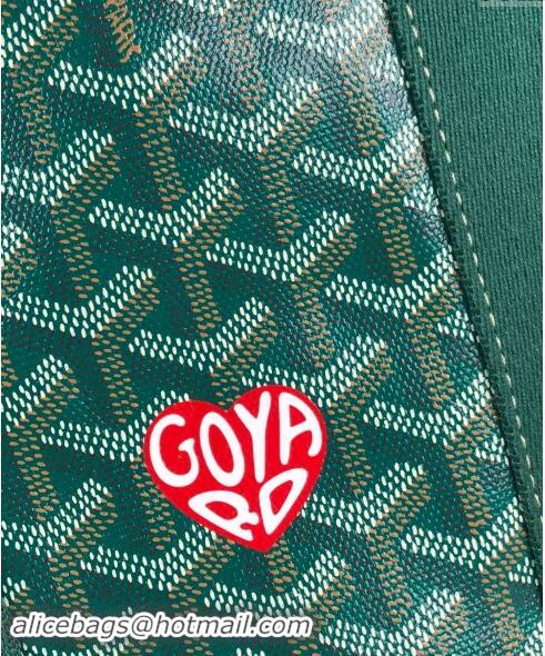 Top Grade Goyard Belharra Tote bag with Heart Print 120230 Green 2024