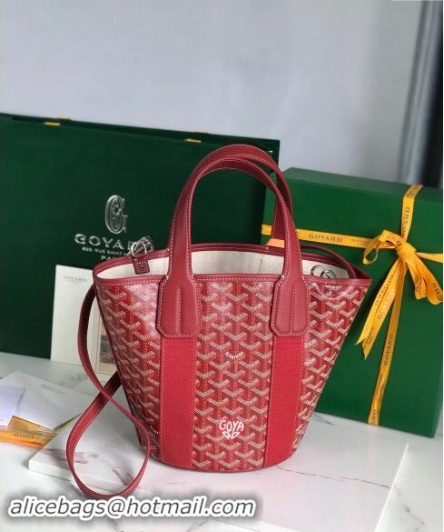 Famous Brand Goyard Belharra Tote bag with Heart Print 120230 Red 2024