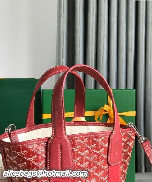 Famous Brand Goyard Belharra Tote bag with Heart Print 120230 Red 2024