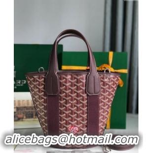 Well Crafted Goyard Belharra Tote bag with Heart Print 120230 Burgundy 2024