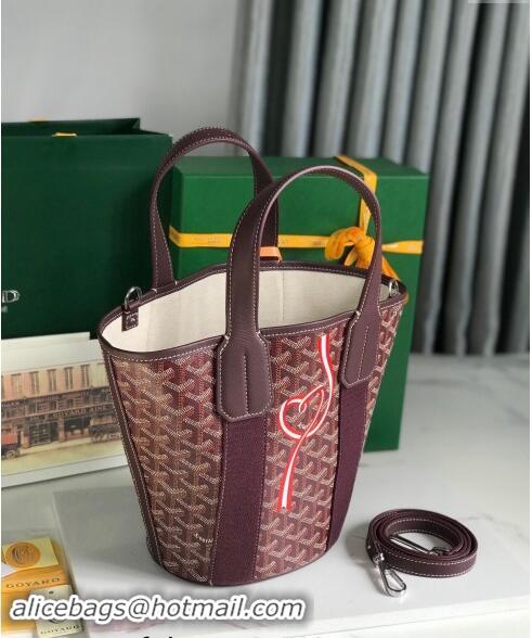 Grade Design Goyard Belharra Tote bag with Web Heart 120230 Burgundy 2024