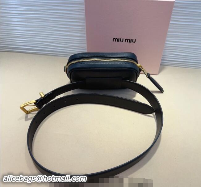 Top Quality Miu Miu Nappa leather Belt 3cm with Pouch MM102203 Black 2024