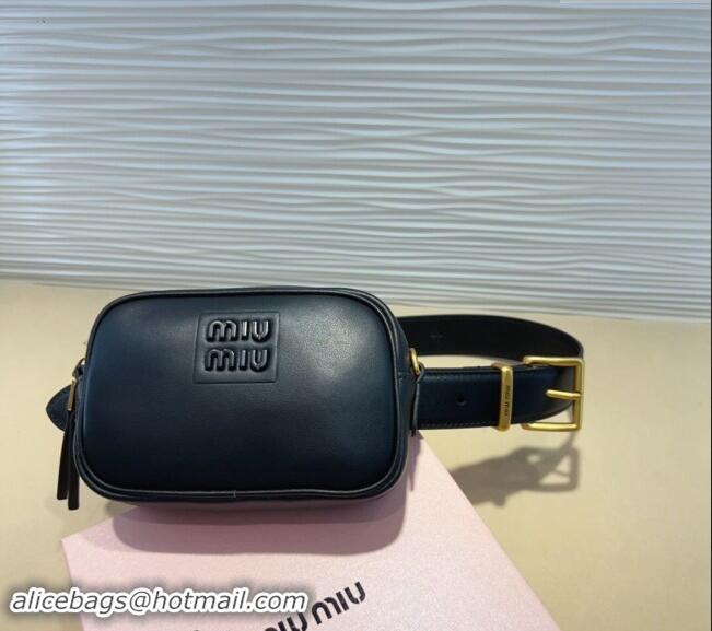 Top Quality Miu Miu Nappa leather Belt 3cm with Pouch MM102203 Black 2024