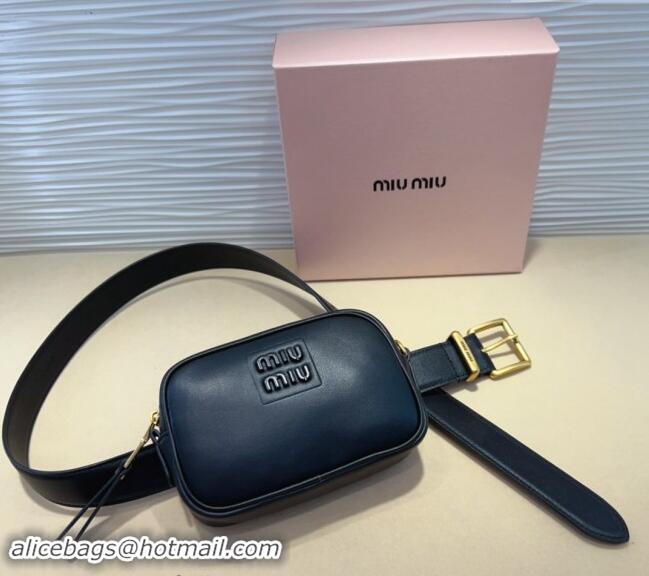 Top Quality Miu Miu Nappa leather Belt 3cm with Pouch MM102203 Black 2024