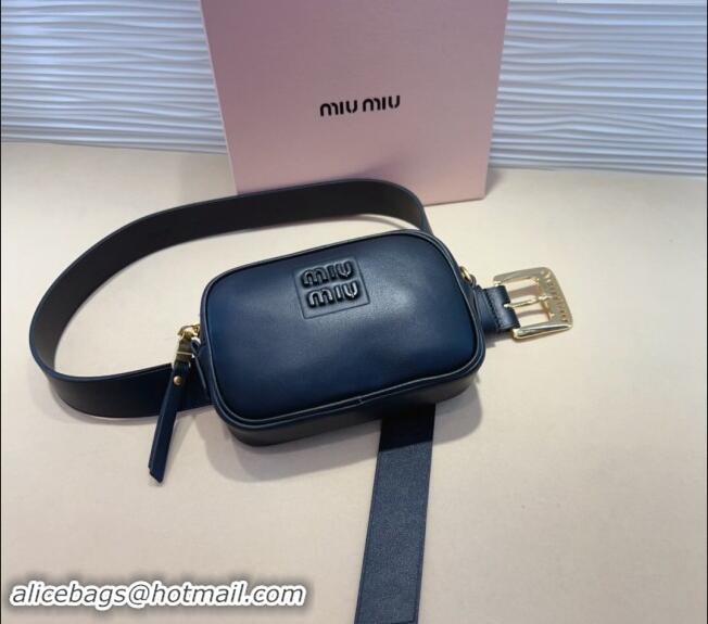 Buy Discount Miu Miu Nappa leather Belt 3cm with Pouch MM102204 Black 2024