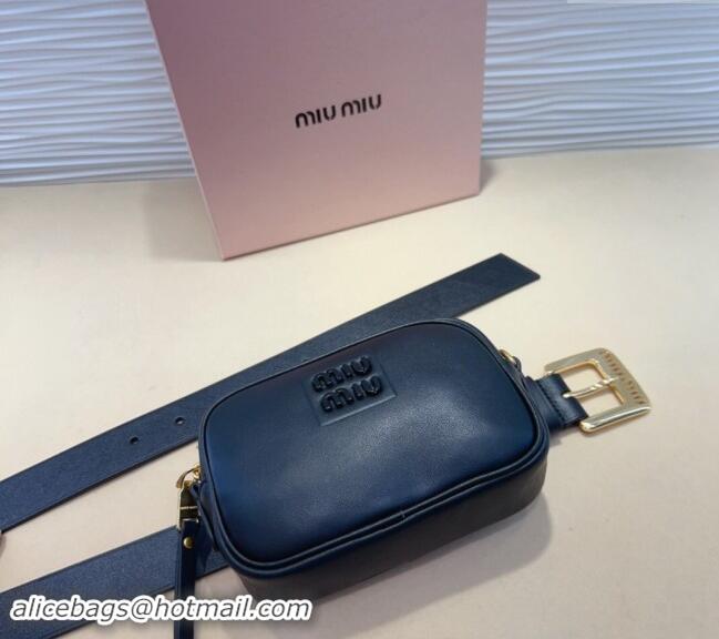 Buy Discount Miu Miu Nappa leather Belt 3cm with Pouch MM102204 Black 2024