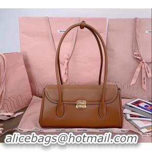 Market Sells Miu Miu Calf Leather shoulder bag 5BD265 Brown 2024