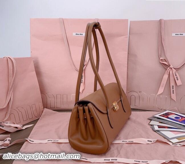 Market Sells Miu Miu Calf Leather shoulder bag 5BD265 Brown 2024