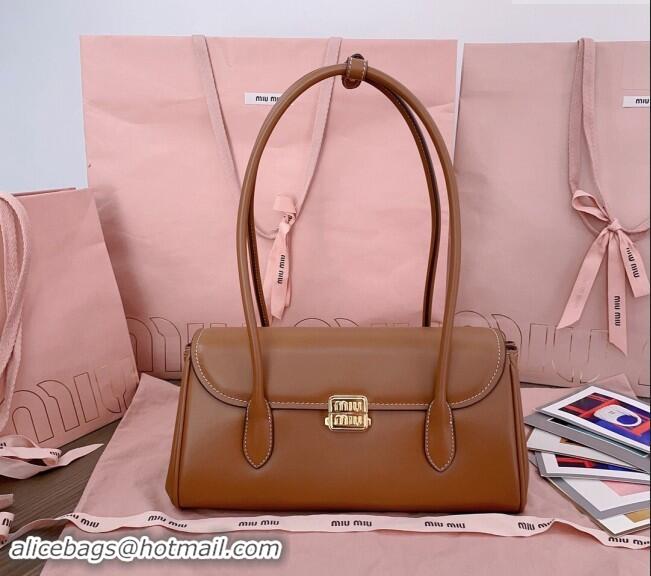 Market Sells Miu Miu Calf Leather shoulder bag 5BD265 Brown 2024