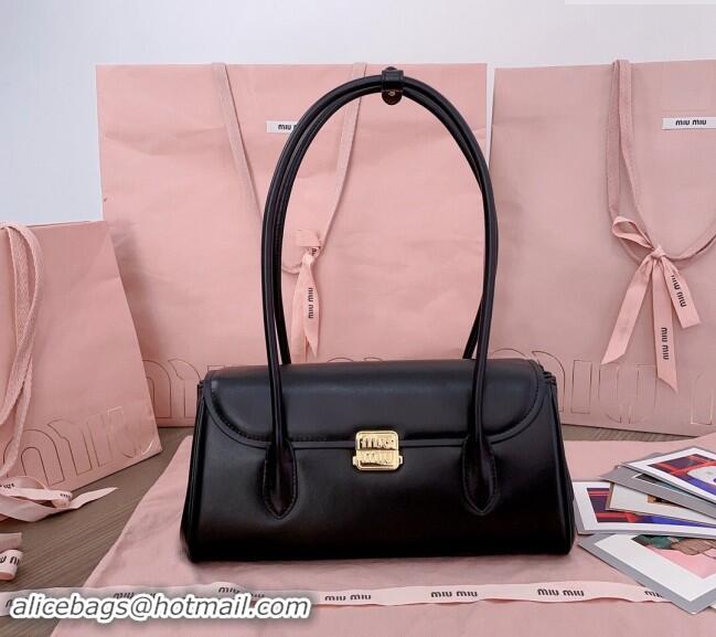 Famous Brand Miu Miu Calf Leather shoulder bag 5BD265 Black 2024