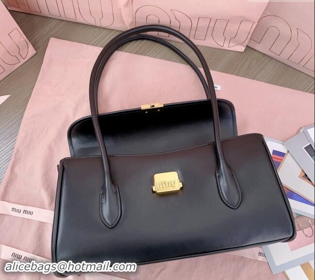 Famous Brand Miu Miu Calf Leather shoulder bag 5BD265 Black 2024