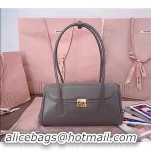 Reasonable Price Miu Miu Calf Leather shoulder bag 5BD265 Grey 2024