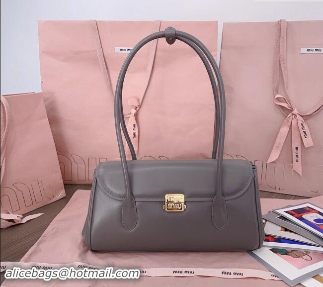 Reasonable Price Miu Miu Calf Leather shoulder bag 5BD265 Grey 2024