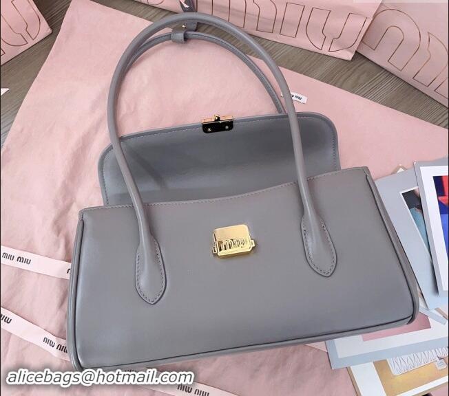 Reasonable Price Miu Miu Calf Leather shoulder bag 5BD265 Grey 2024