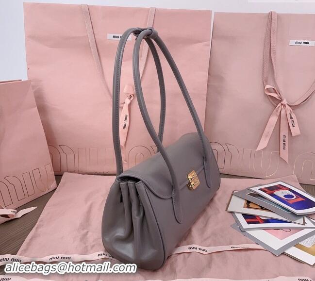 Reasonable Price Miu Miu Calf Leather shoulder bag 5BD265 Grey 2024