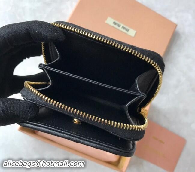 Reasonable Price Miu Miu Matelasse Leather Small Wallet 5MO522 Black 2024