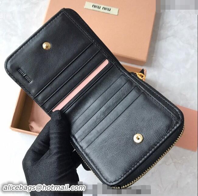 Reasonable Price Miu Miu Matelasse Leather Small Wallet 5MO522 Black 2024