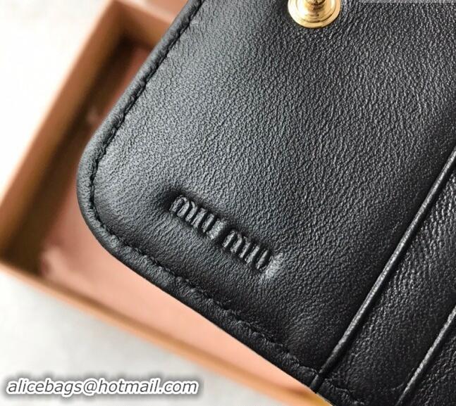 Reasonable Price Miu Miu Matelasse Leather Small Wallet 5MO522 Black 2024