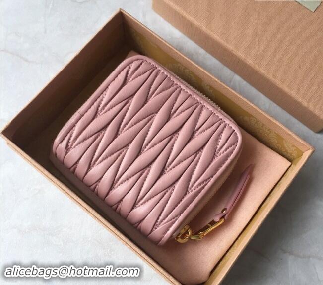 Good Product Miu Miu Matelasse Leather Wallet 5MO522 Light Pink 2024