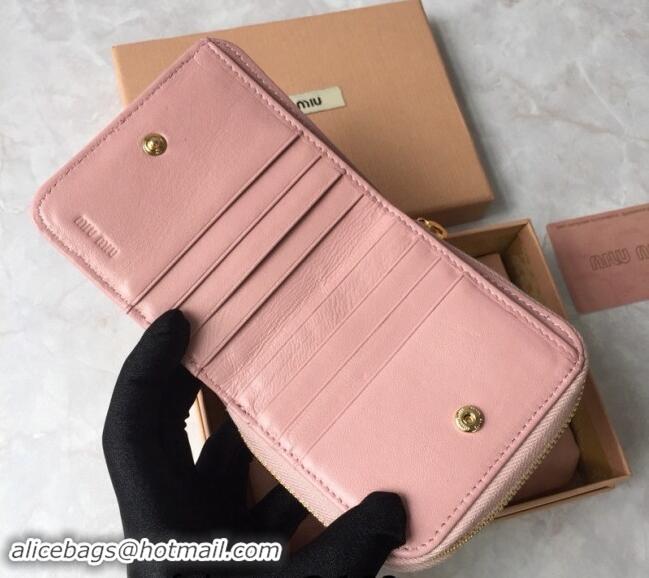 Good Product Miu Miu Matelasse Leather Wallet 5MO522 Light Pink 2024